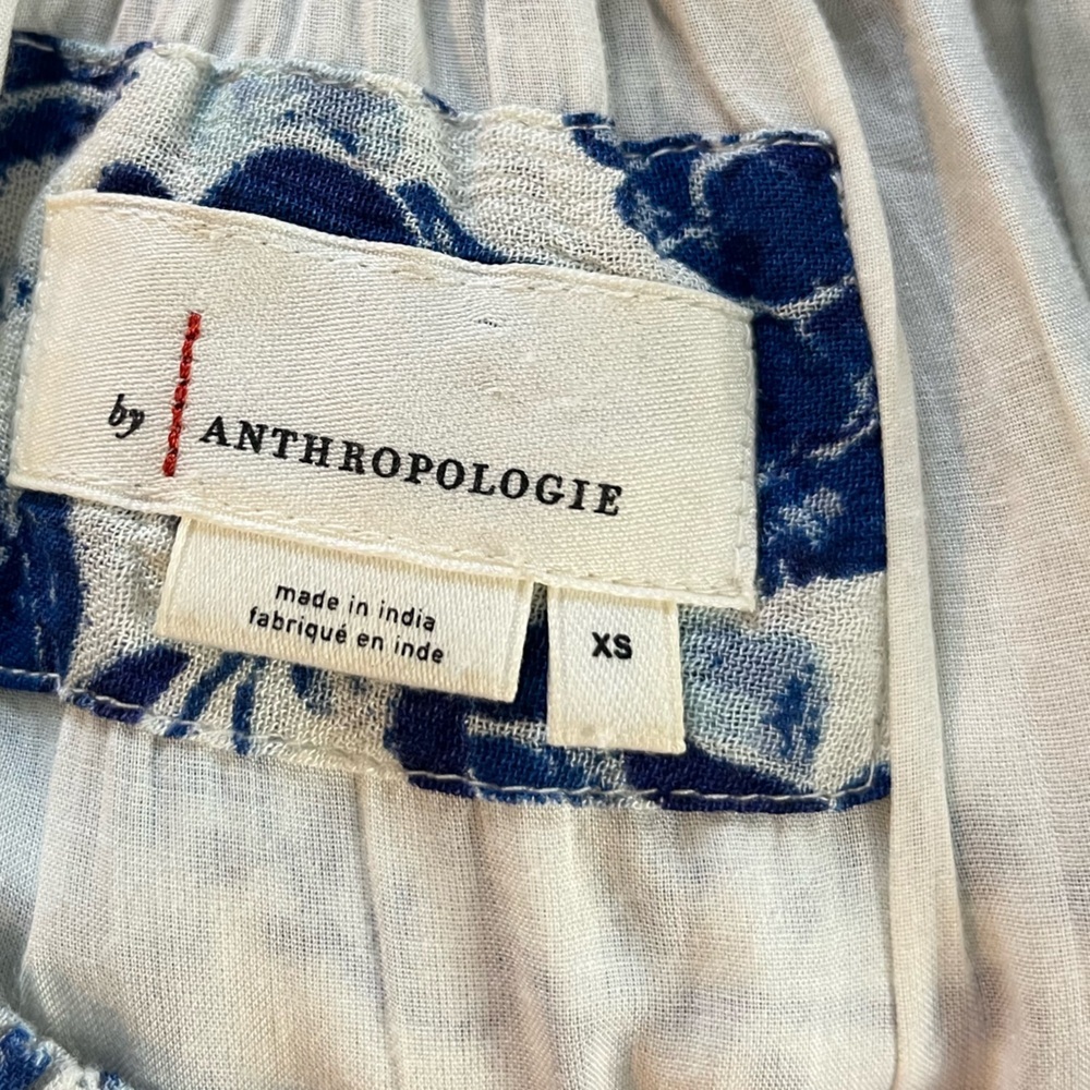 Anthropologie Women's Clemente Off the Shoulder Floral Romper Blue XSmall - Picture 6 of 11